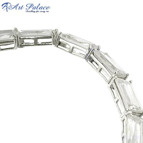 Wholesale CZ Gemstone Silver Bracelet, 925 Sterling Silver Indian Jewelry Excellent Cz Bracelet Cz Silver Bracelets