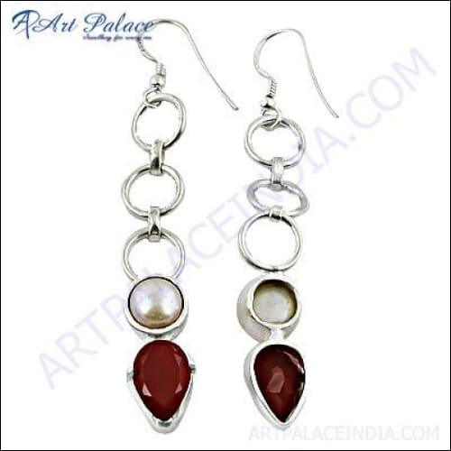 Wholesale Fashion Jewelry  925 Silver Earring Dangle Earrings Superb Gemstone Earring