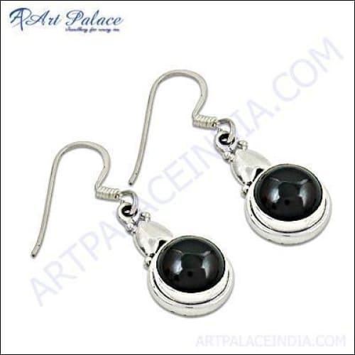 Wholesale Silver Earring 925 Silver Earring Round Cabochon Earring Fashionable Gemstone Earring