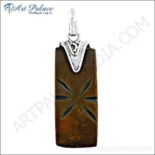 Wooden 925 Sterling Silver Pendant Beautiful Wooden Pendant Latest Wooden Pendant