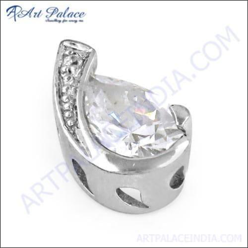 Stylish Design In Cubic Zirconia Multi Gemstone Silver Pendant Jewelry