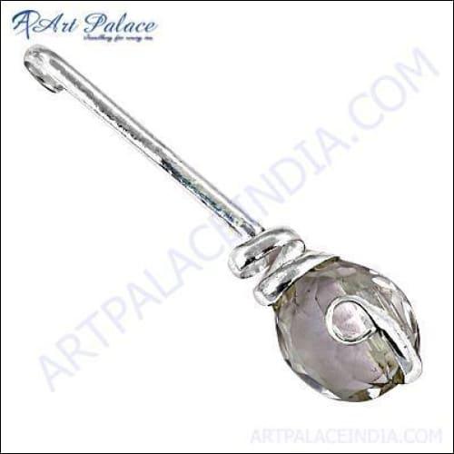 Stylish Gemstone Silver Pendant With Crystal Rare Gemstones Pendant