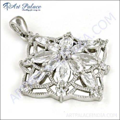 Top Quality Cubic Zirconia Gemstone Silver Designer Pendant