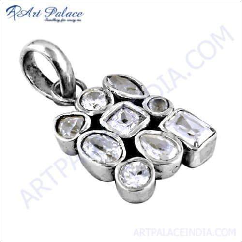 Top Quality Cubic Zirconia Gemstone Silver Pendant