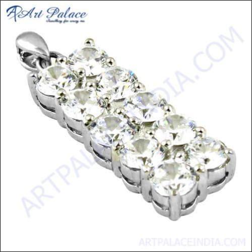 Top Quality Cz Gemstone Silver Pendant