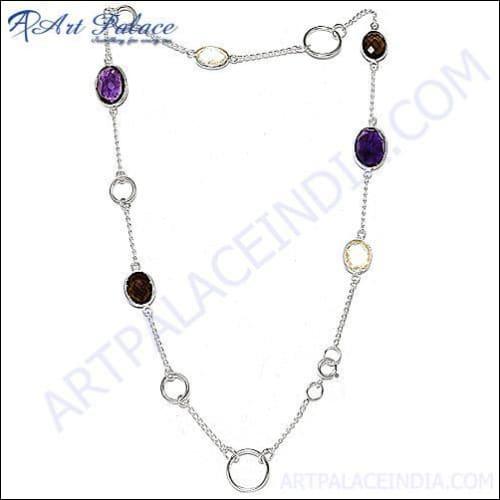 Top Quality of African Amethyst Silve Necklace